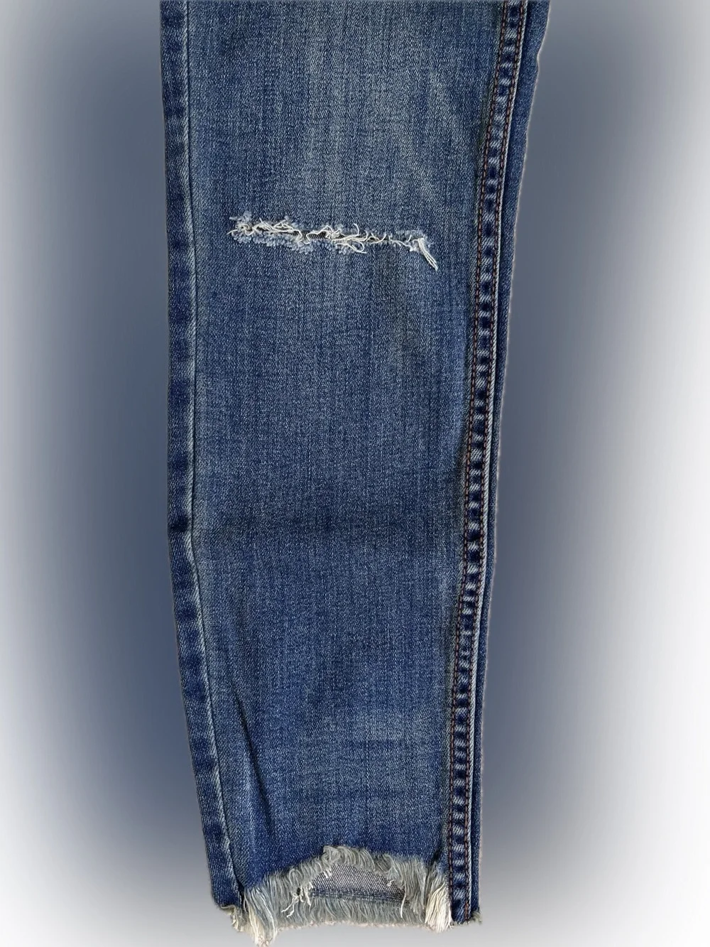 Free People Frayed Hem Skinny Jeans - Tupelo Blue